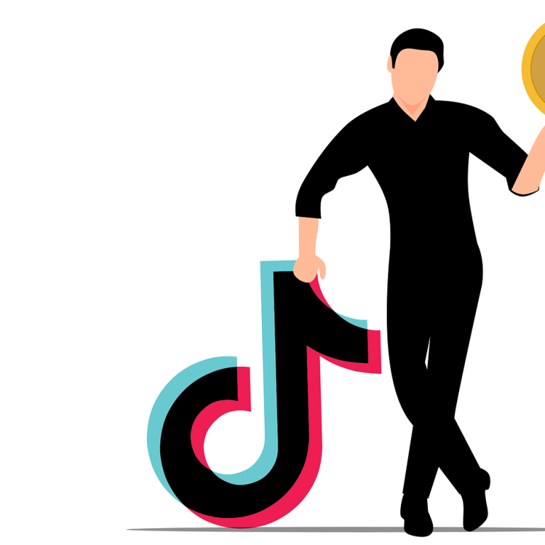 Man standing by TikTok logo